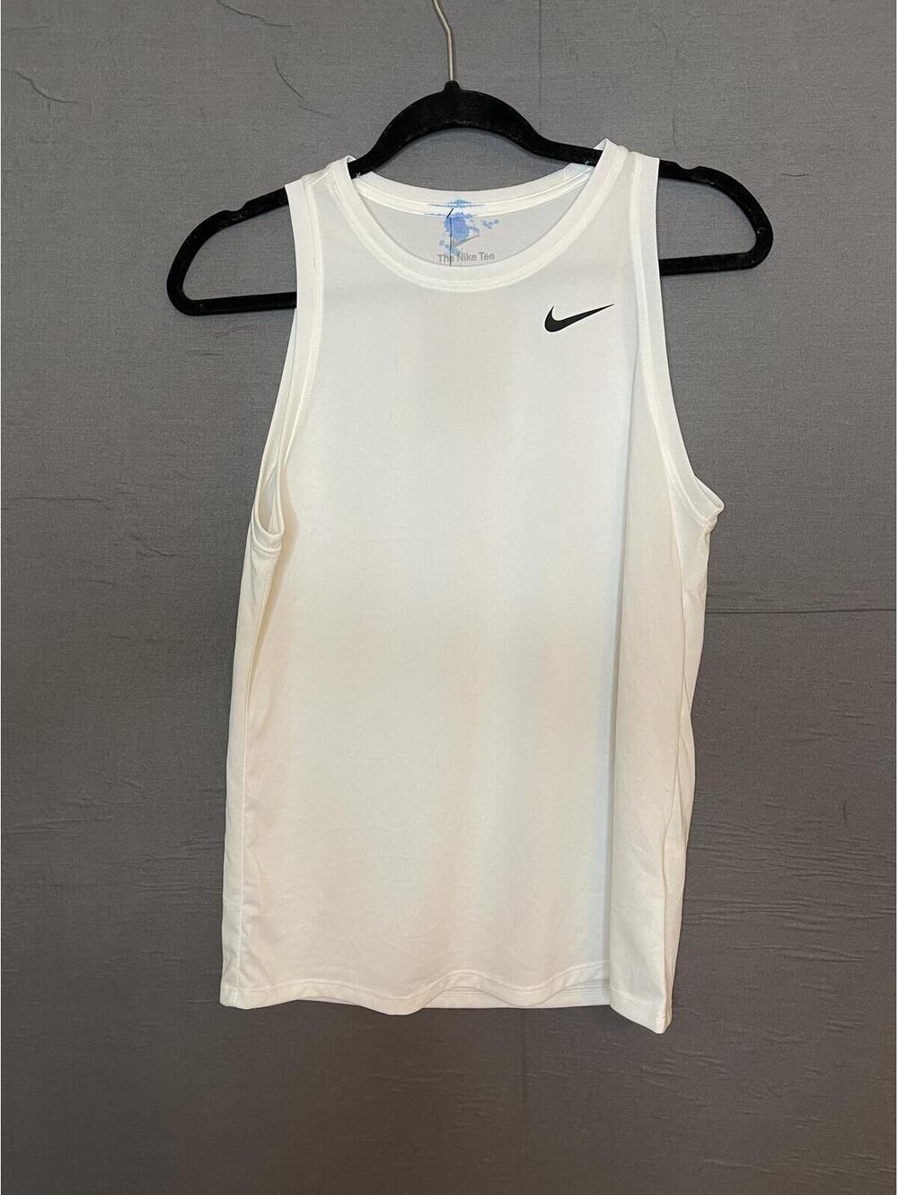 Nike Men's Dri-FIT "The Nike Tee" Active Tank Top White Size Small NWT Defect